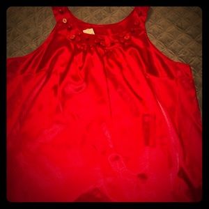 NWT Sassy Red blouse satin look